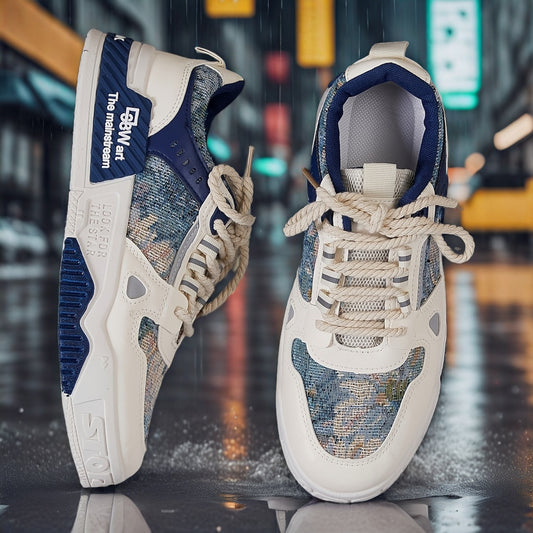 Men's Trendy All-Season Sneakers - Breathable, Non-Slip Casual  Sport Shoes with Thick Platform Sole, Lace-Up Design, Fashion Sneakers