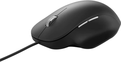 Microsoft Ergonomic Mouse Black - Comfortable Ergonomic Design and Thumb Rest. Wired USB Mouse with 2 Programmable Buttons, Works for Pc/Laptop/Desktop