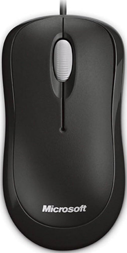 Microsoft Basic Optical Mouse for Business - Black. Comfortable, Wired, USB Mouse for Pc/Laptop/Desktop, with Fast Scroll Wheel, Works with Mac/Windows Computers