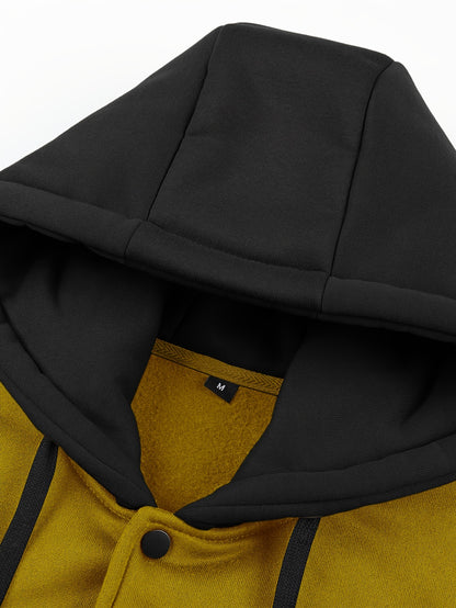 Տղամարդու «ԲՐՈՒՔԼԻՆ» նախշերով գունային արգելափակումներով գլխարկով բաճկոն, գարնանային և աշնանային զբոսանքի համար նախատեսված առօրյա պրեպի ոճի վերարկու՝ որպես նվեր