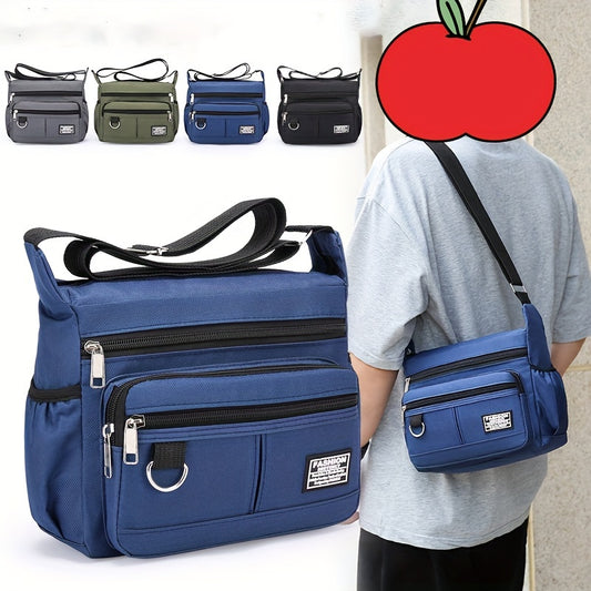 Multi-Pocket Crossbody Shoulder Bag, Casual Travel Office Messenger Bag, Durable, Multiple Compartments - Ayq
