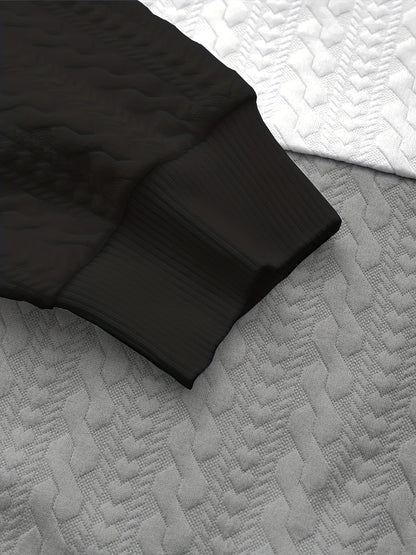 Նոր աշնանային և ձմեռային տղամարդու սվիտեր՝ ժակարդի փոքր սրտիկներով գործվածքից, հարմար է սպորտի, հանգստի, վազքի և ֆիթնես մարզումների համար, ունի երկար թևքեր։