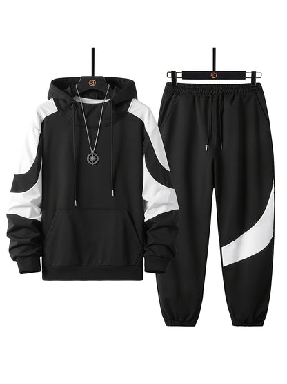 Տղամարդկանց գլխարկով սվիտերի հավաքածու - 2024 թվականի նոր աշնանային առօրյա սպորտային երկար թևքերով հագուստ տղամարդկանց համար