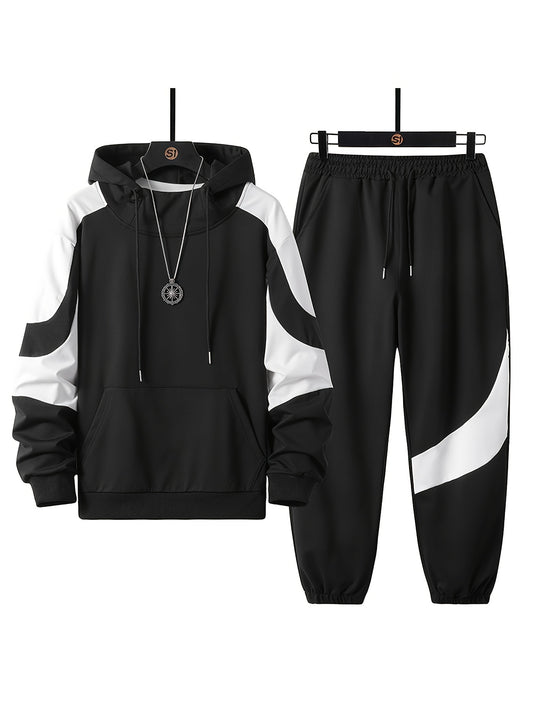 Տղամարդկանց գլխարկով սվիտերի հավաքածու - 2024 թվականի նոր աշնանային առօրյա սպորտային երկար թևքերով հագուստ տղամարդկանց համար