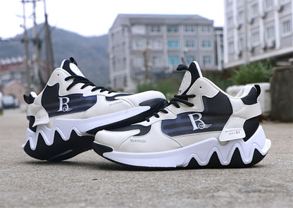 Breathable Men's Running Shoes with Anti-Slip EVA Sole, Lightweight Low-Top Sneakers for Casual Wear and Light Exercise, White with Orange Accents, Comfortable Fabric Upper and Durable PVC Insole, Versatile Sneakers   Stylish