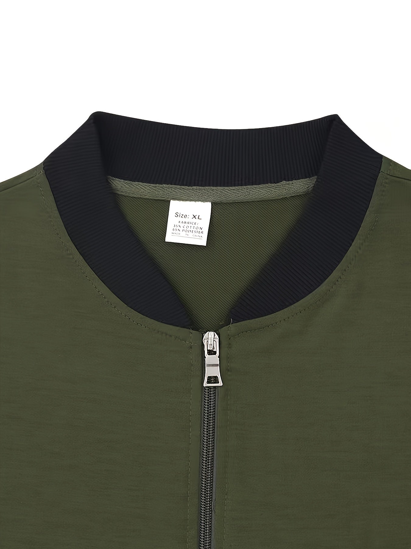 Տղամարդու թեթև, կանգնած օձիքով բաճկոն՝ ձիթապտղի կանաչ, փափուկ, կայծակաճարմանդով բաճկոն՝ գրպաններով, սովորական չափսի՝ գարնանային/աշնանային արշավների և առօրյա բացօթյա հագուստի համար, արշավային պարագաներ