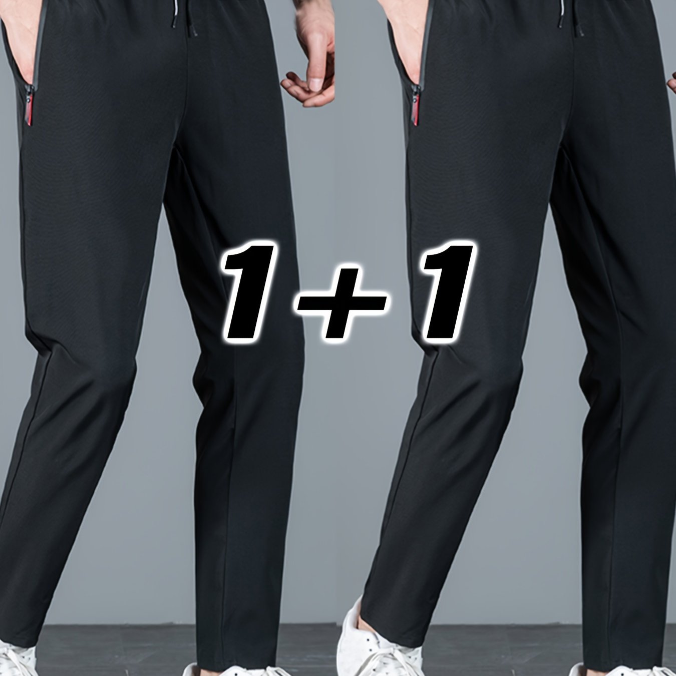 2pcs Men's Casual Pants, Fashion Trend Ultra-light Breathable Long Pants, Quick Dry Fabric Sports Pants