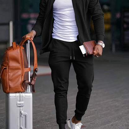 Գարնանային և աշնանային տղամարդկանց առօրյա սպորտային միագույն կոստյում