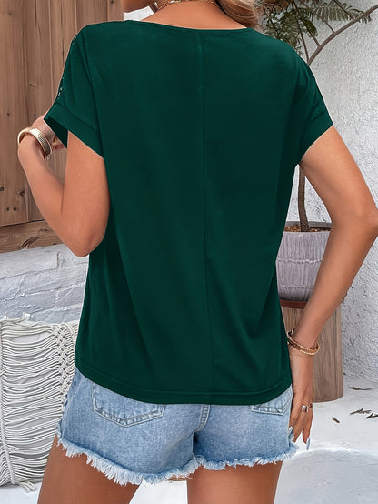 Արձակուրդային ոճի ժանյակավոր կարճ թևքով շապիկ՝ «Չղջիկի թև» ոճով