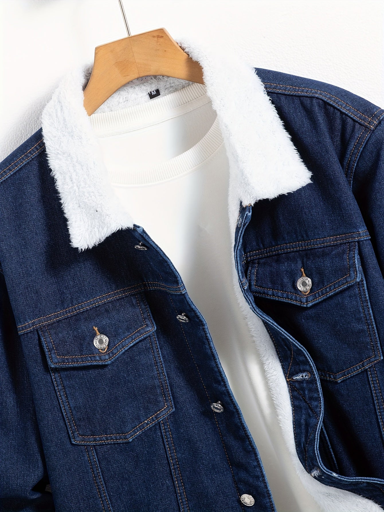 Տղամարդու տաք, բրդյա ծածկույթով, ամենօրյա ջինսե բաճկոն, աշնանային-ձմեռային, շքեղ փողոցային ոճի կոճակներով բաճկոն