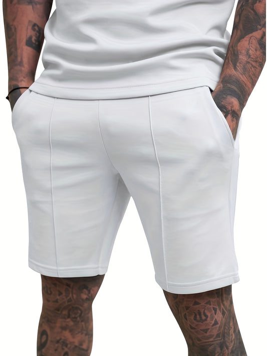 Նոր գարուն և ամառ ազատ ուղիղ սովորական շորտեր միաձույլ գույներով, հինգ կետանոց երկարությամբ, նորաձև և նորաձև ֆիթնեսի, բացօթյա գործունեության և տանը հարմարավետ հագուստի համար: Այս սպորտային շորտեր ձգվում են, խոնավեցնում են, շնչում են