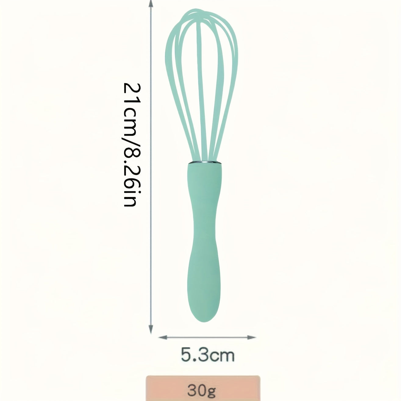 White Manual Silicone Whisk, a Hand-Held Baking Mixing Tool, Featuring 5 Highly Elastic Wires for Stirring, Easy to Clean Kitchen Baking Utensil.