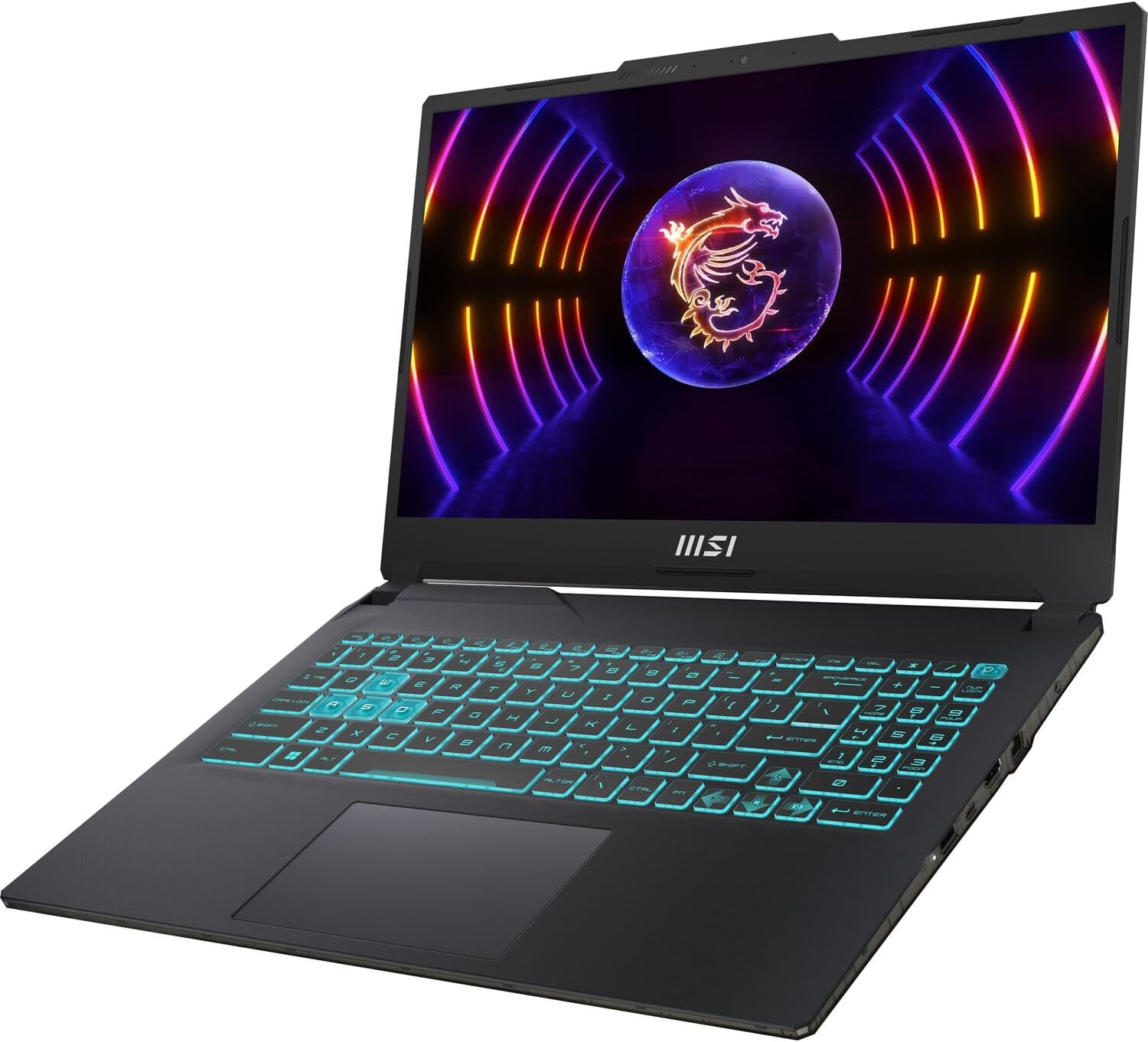 MSI Cyborg 15 Thin GF63 Gaming Laptop (15.6" FHD 144Hz, Intel Core I7-12650H, 32GB DDR5 RAM, 1TB SSD, Geforce RTX 4060 8GB), Webcam, Backlit KB, Wifi 6, Ethernet, IST Cable, Win 11 Home, 2023, Black