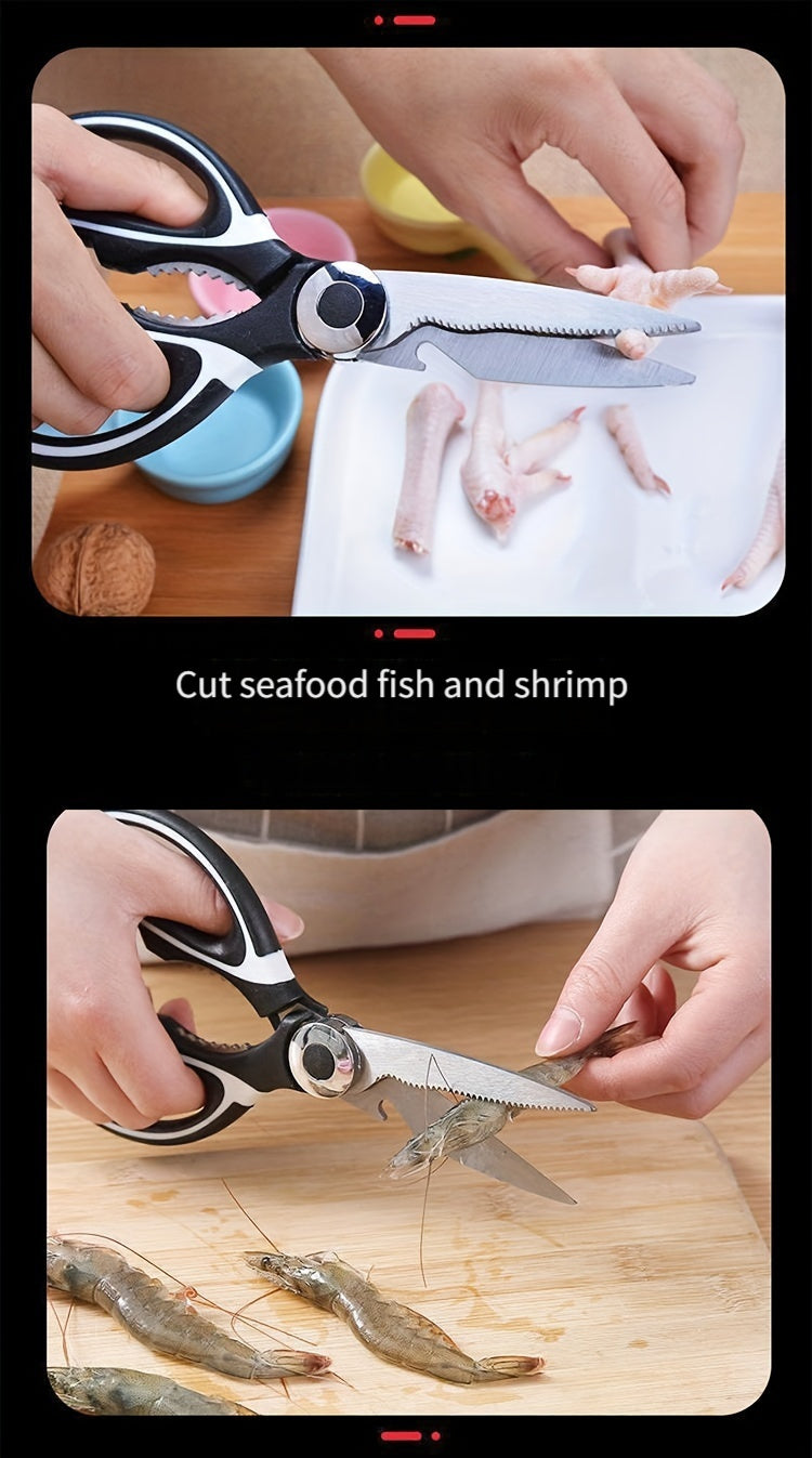 Kitchen Scissors Household Advanced Multi-Functional Scissors Kill Fish Barbecue Cut Bone Special Stainless Steel Sharp Food Scissors