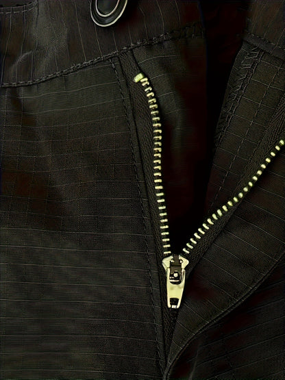 Տղամարդկանց տակտիկական տաբատ պոլիեսթեր 100% սպորտային ոճով, չձգվող պինդ բեռների տաբատ՝ գրպաններով արշավների և պատահական հանգստյան օրերի համար, չորս սեզոնային հագուստ, սովորական պիտանի մեծահասակների հյուսված տաբատ