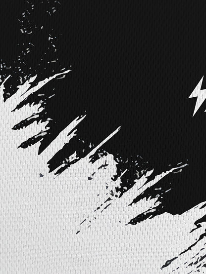 Men's Casual Short Sleeve T-Shirt with 3D Lightning Print, Dual-Tone Design, Round Neck - Polyester Blend, Machine Washable, Ideal for Summer Outdoor Activities, Summer Casual Wear|Round Neck Top|Smooth Fabric