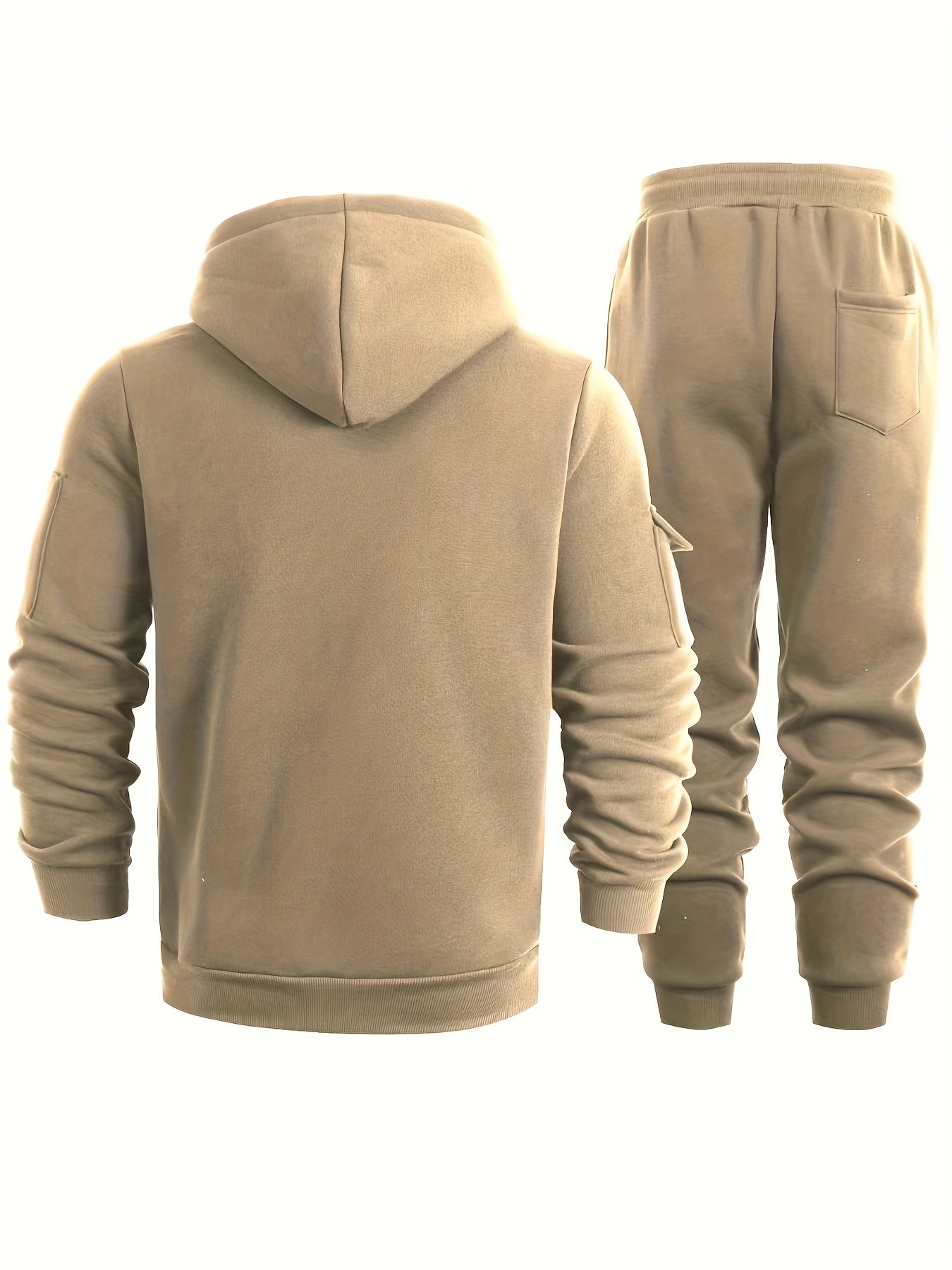 2 հատ տղամարդու միագույն երկարաթև սվիտեր և մարզաշապիկ գլխարկով, հարմար է գարնանային, աշնանային և ձմեռային սպորտաձևերի համար։