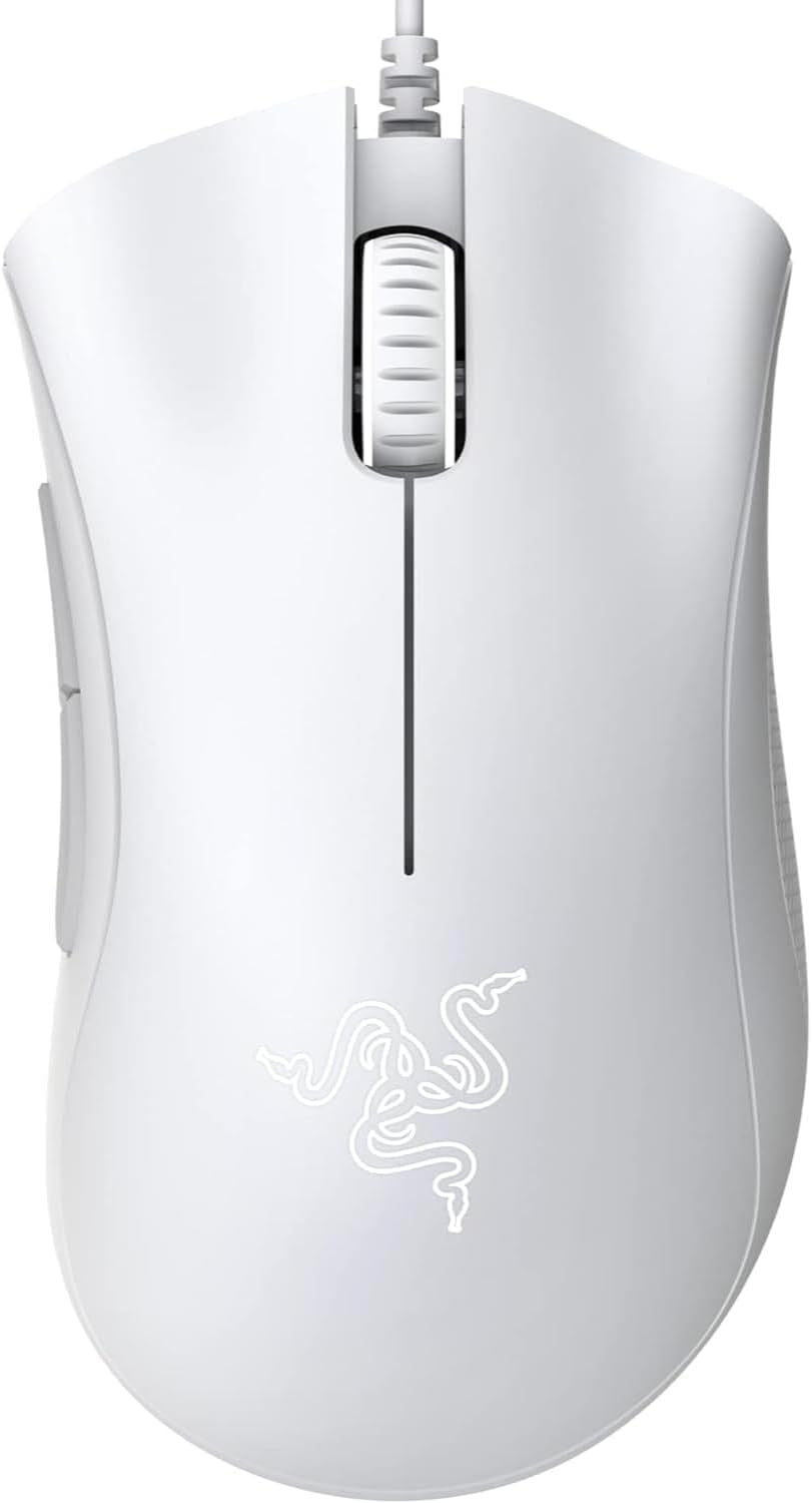 Razer Deathadder Essential (2021) - Wired Gaming Mouse (Optical Sensor, 6400 DPI, 5 Programmable Buttons, Ergonomic Form Factor) White