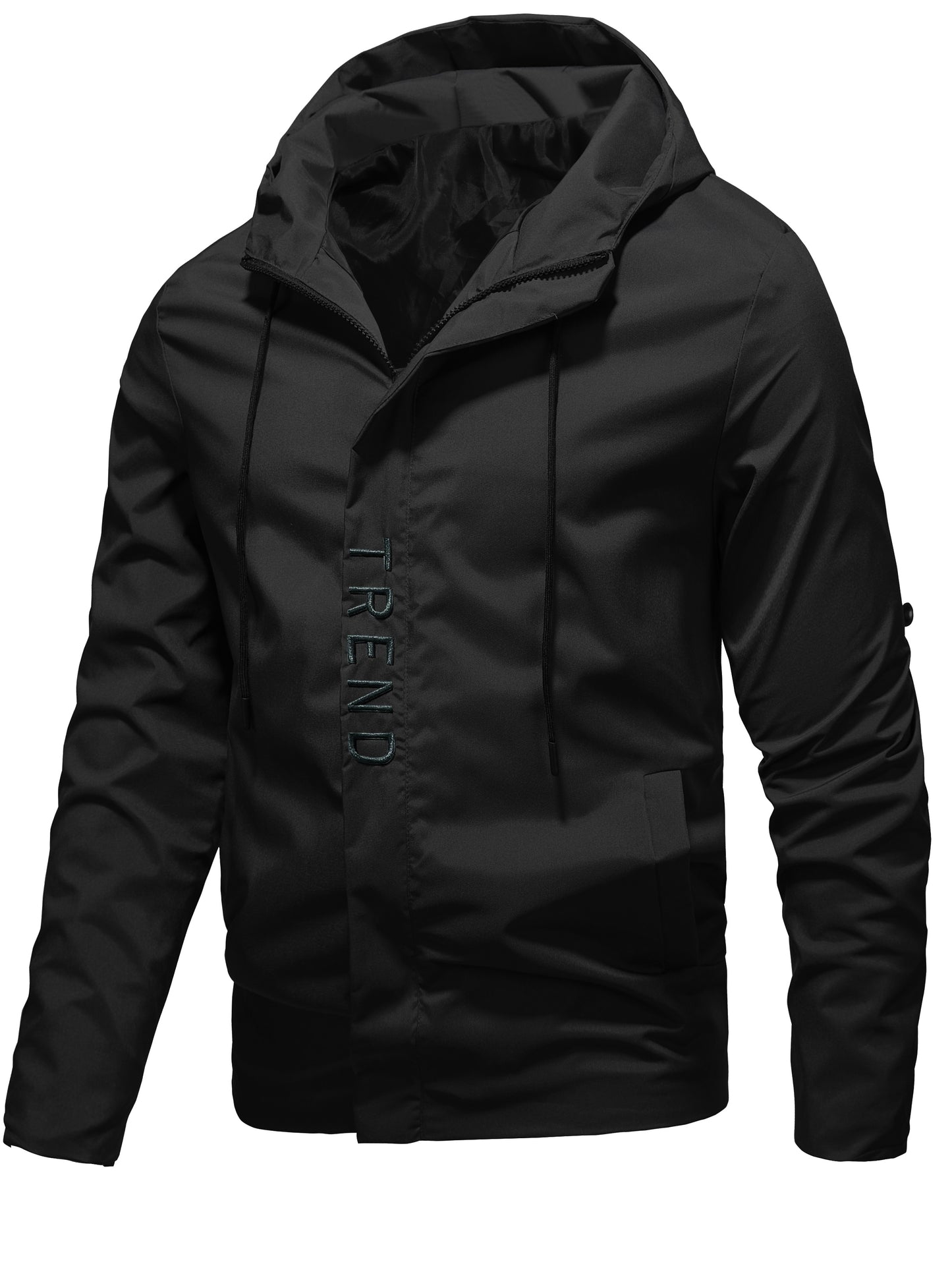 Men's Casual Hooded Jacket, Chic Zip Up Cargo Jacket For Spring Fall Outdoor Activities - ayq