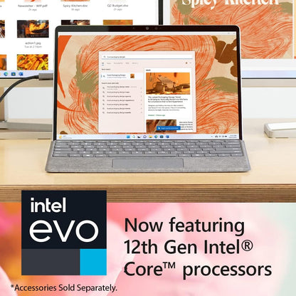 Microsoft Surface Pro 9 13" Touch Tablet, Intel I7, 16GB/256GB, Platinum Bundle Surface Pro Signature Mechanical Keyboard, Black and 1 YR CPS Enhanced Protection Pack