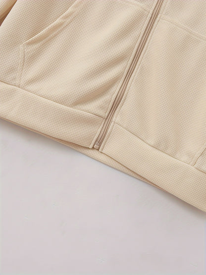 Տղամարդու թեթև բաճկոն՝ կանգնած օձիքով - առջևի կայծակաճարմանդով փակվող, սովորական չափսի, առօրյա և պաշտոնական հագուստի համար - Գարուն/աշուն վերնազգեստ սպիտակ/չեզոք երանգներով - Հեշտ խնամքի կայծակաճարմանդով բաճկոն