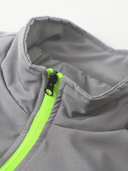 Comfortable Men's Casual Patchwork Sport Suit Jacket and Trousers Tracksuit, Streetwear Set, Casual Sportswear, Sporty Look, Stylish Tracksuit, Quality Stitching, Comfortable Fabric, Twopiece Suit, Matching Outfit, Urban Styl