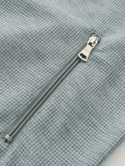 1 հատ տղամարդու ամենօրյա պոլիեսթերային կայծակաճարմանդով բաճկոն՝ օձիքով, միագույն, թեթևակի ձգվող, հյուսված կտորից, սովորական չափսերով, առանց աստառի - Գարուն/աշուն վերնազգեստ