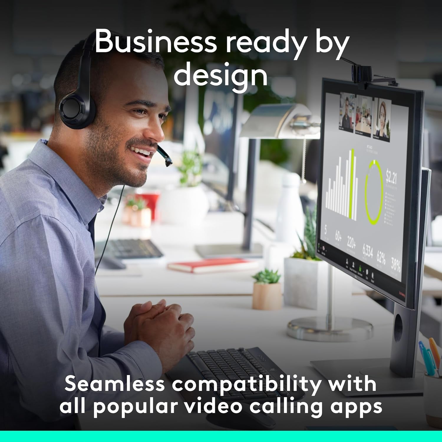 Logitech C920E HD 1080P Mic-Enabled Webcam, Certified for Zoom, Microsoft Teams Compatible, TAA Compliant