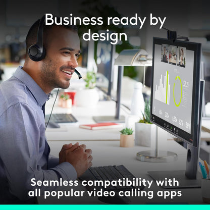 Logitech C920E HD 1080P Mic-Enabled Webcam, Certified for Zoom, Microsoft Teams Compatible, TAA Compliant