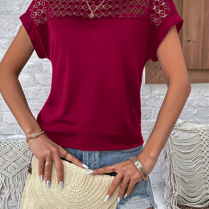 Արձակուրդային ոճի ժանյակավոր կարճ թևքով շապիկ՝ «Չղջիկի թև» ոճով