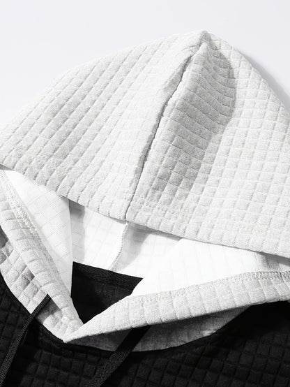 Նորաձև գլխարկով սվիտեր | Տղամարդու առօրյա սվիտեր թեթևակի ձգվող գործվածքից, երկար թևքերով, գրպանային դետալներով, միագույն նախշերով՝ գարուն/աշուն