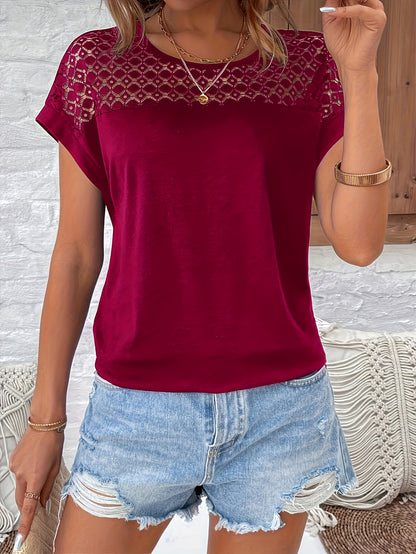 Արձակուրդային ոճի ժանյակավոր կարճ թևքով շապիկ՝ «Չղջիկի թև» ոճով