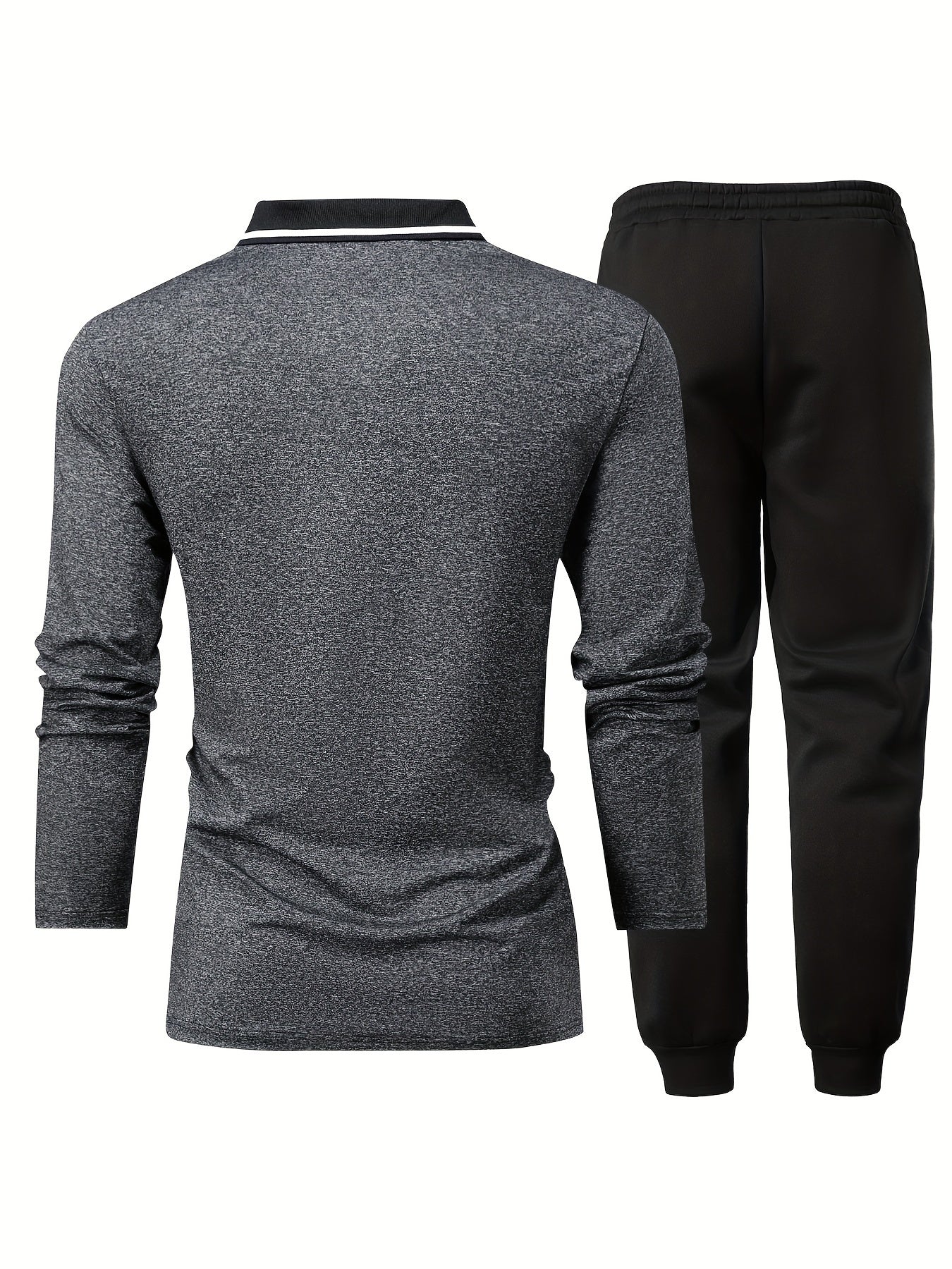 Տղամարդու առօրյա, գունային բլոկներով երկար թևքերով, կոճակներով վերնաշապիկ և լարով վազող տաբատ՝ պոլիեսթերի խառնուրդով, գրպաններով, իդեալական է գարնան/աշնան համար