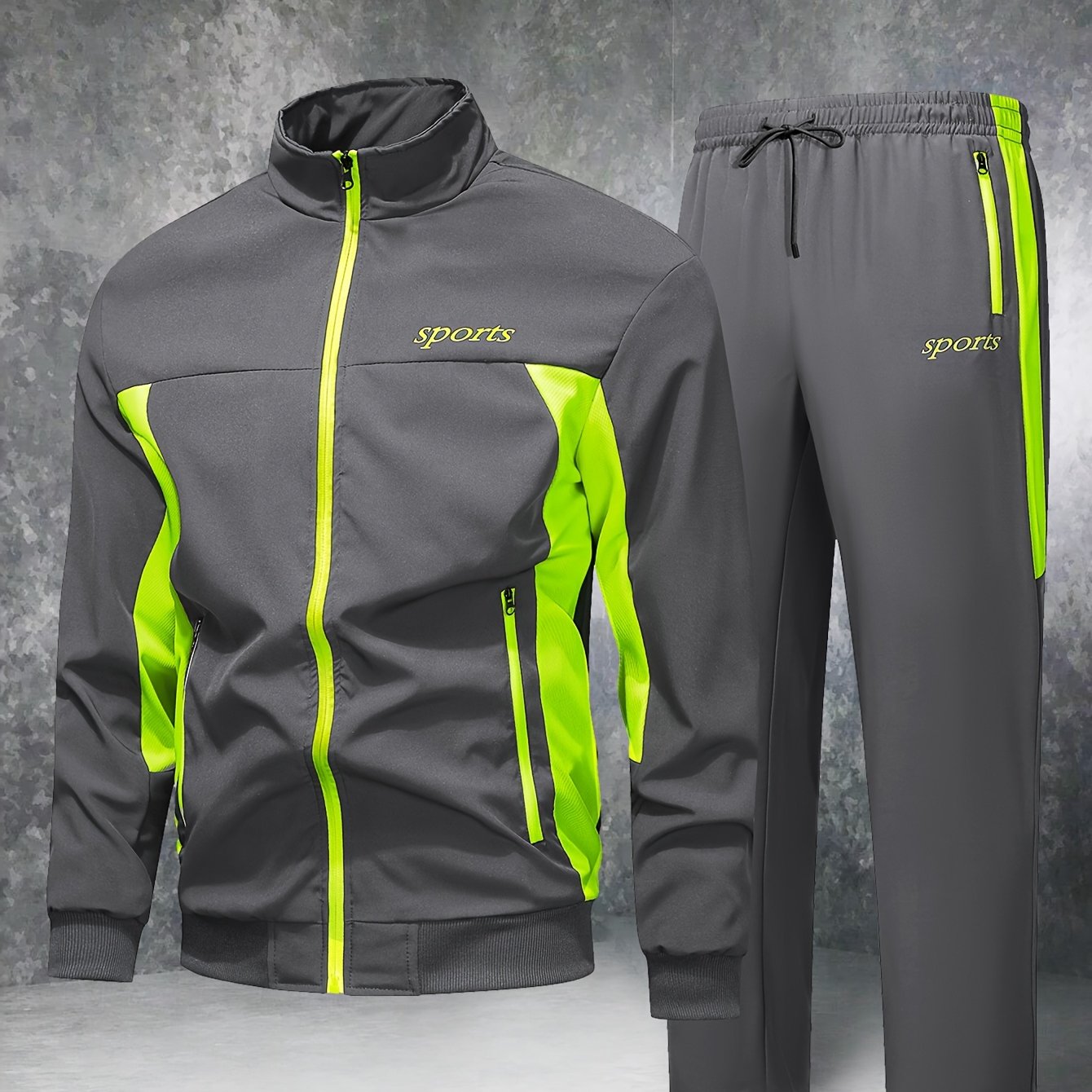 Տղամարդու առօրյա, պատչվորք սպորտային կոստյում՝ հարմարավետ և լավ կրելու համար, վերարկու և երկար տաբատ մարզահագուստ