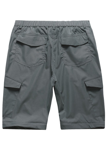 Men's Convertible Hiking Pants - Durable, Zip-Off Cargo Trousers for Fishing & Running, Casual Outdoor Wear with Pockets - ayq