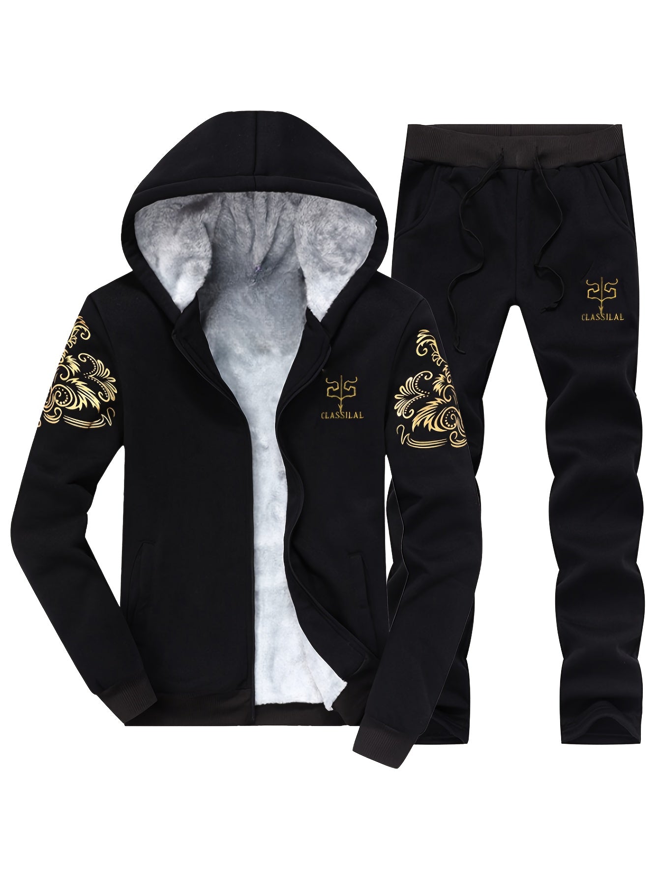 Աշնանային և ձմեռային տղամարդու սպորտային առօրյա կոստյում, տղամարդու թավշյա, հաստ գլխարկով սպորտային կարդիգան, մարզական կոստյում, տաք տնային հագուստ