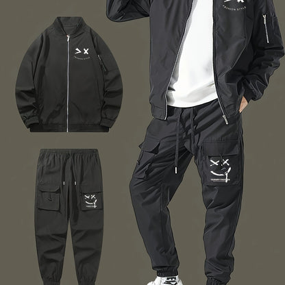 Տղամարդու առօրյա մինիմալիստական ​​բաճկոն՝ կարգո տաբատով