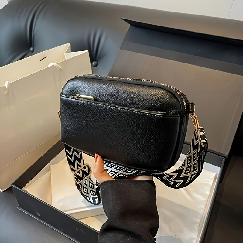 Mini Crossbody Bag for Women, Wide Strap Square Wallet, Stylish Shoulder Bag. - Ayq