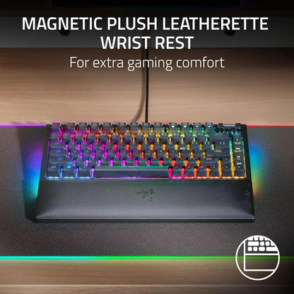 Razer Blackwidow V4 75% Mechanical Gaming Keyboard: Hot-Swappable Design - Compact & Durable - Orange Tactile Switches - Chroma RGB - MF Roller & Media Keys - Comfortable Wrist Rest - Black