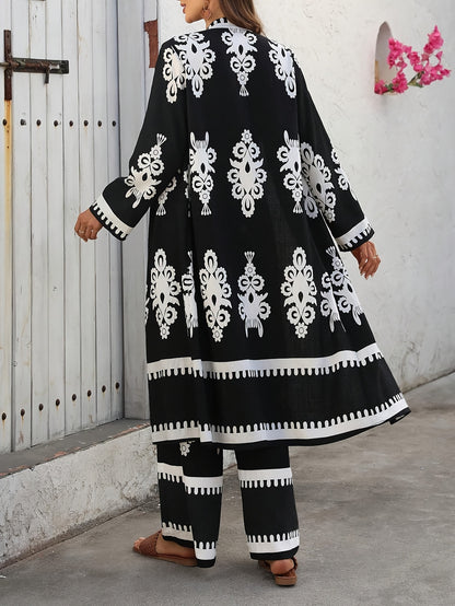 Կանացի ծաղկային նախշերով կիմոնո՝ 2 հատանոց հավաքածու