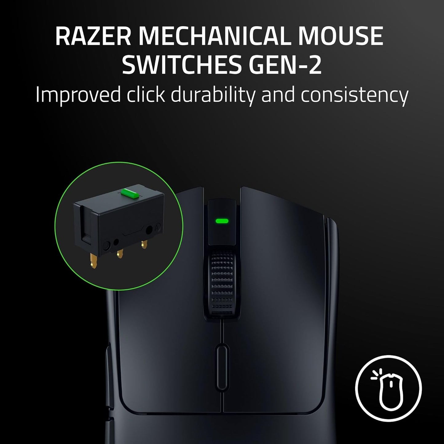 Razer Viper V3 Hyperspeed Wireless Esports Gaming Mouse: 82G Lightweight - up to 280 Hr Battery - 30K DPI Optical Sensor - Gen-2 Mechanical Switches - 8 Programmable Controls - Classic Black