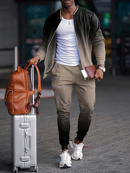 [Շուլեշու OBM] Գուրենյաո երկարաթև կոստյում տղամարդու բարակ, բացօթյա աշխատանքի և գործուղումների համար նախատեսված բաճկոն և տաբատ, երկկտոր կոստյում, գեղեցիկ և նորաձև գրադիենտային հագուստի ամբողջական հավաքածու