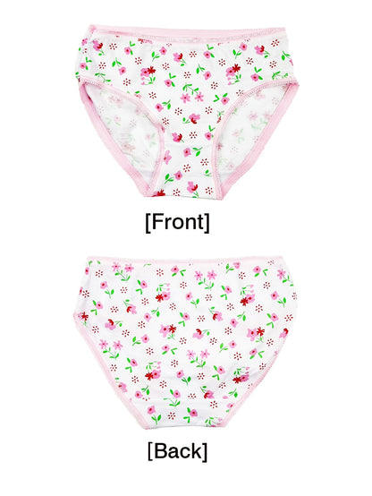 6pcs Girls' Cotton Panties, Love & Floral Pattern Soft Breathable Lace Triangle Underwear