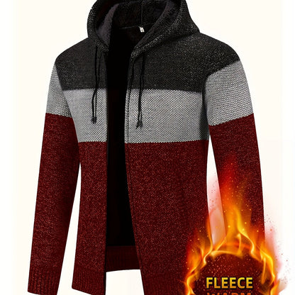 Տղամարդկանց Բլիթ աստառով գլխարկով սվիտեր | 100% պոլիեսթեր տրիկոտաժ | Հասուն ոճ | Գծավոր նախշ | Երկարաթև | Regular Fit Hoodie միջին ձգվող գործվածքով | Առօրյա աշուն և ձմեռային վերնազգեստ