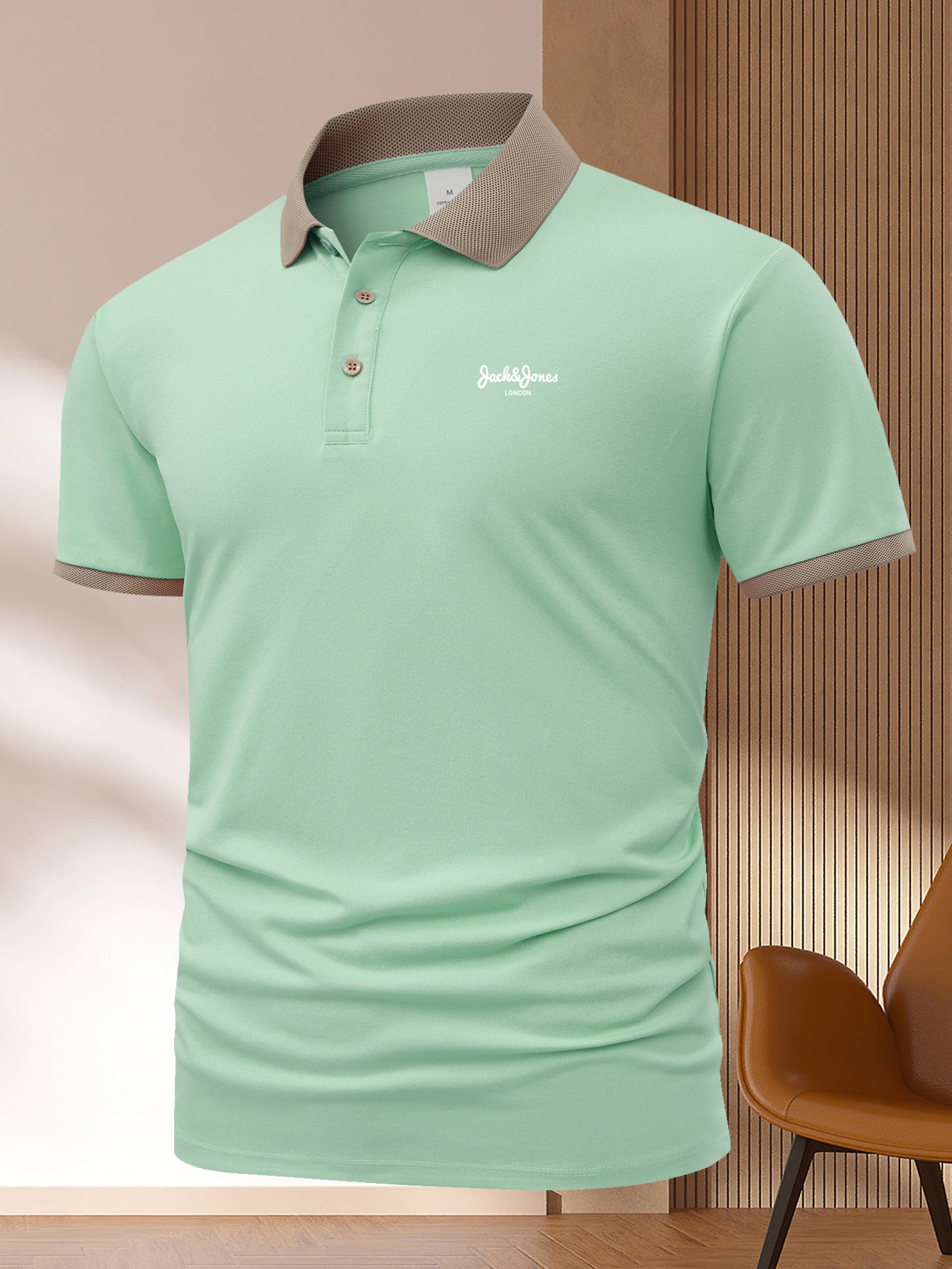 Տղամարդկանց սովորական գոլֆի վերնաշապիկ, 100% պոլիեսթեր տրիկոտաժե գործվածք, երկրաչափական նախշով, կոճակով օձիք, սովորական պիտույք, ամառային կարճ թև վերնաշապիկ՝ մուգ կապույտ, բաց կանաչ, խակի, սև