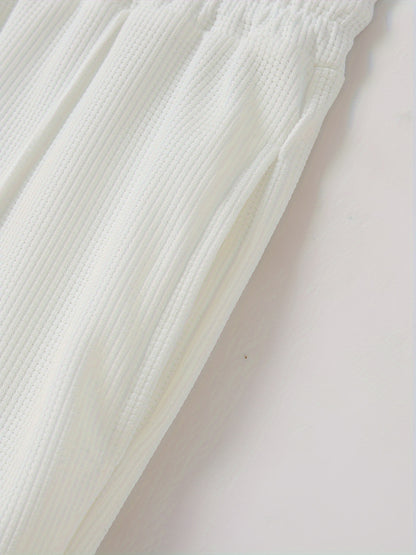 Բեյսբոլի օձիքով բաճկոնի և տաբատի հավաքածու՝ վաֆլի գործվածքից