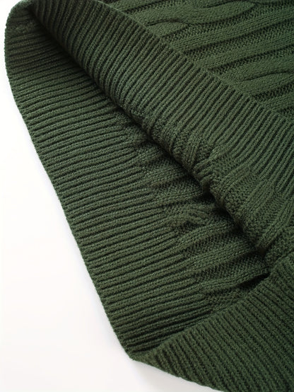 New Autumn-Winter Men's Casual Commuter Solid Color Crew Neck Knit Pullover