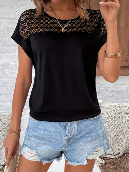 Արձակուրդային ոճի ժանյակավոր կարճ թևքով շապիկ՝ «Չղջիկի թև» ոճով