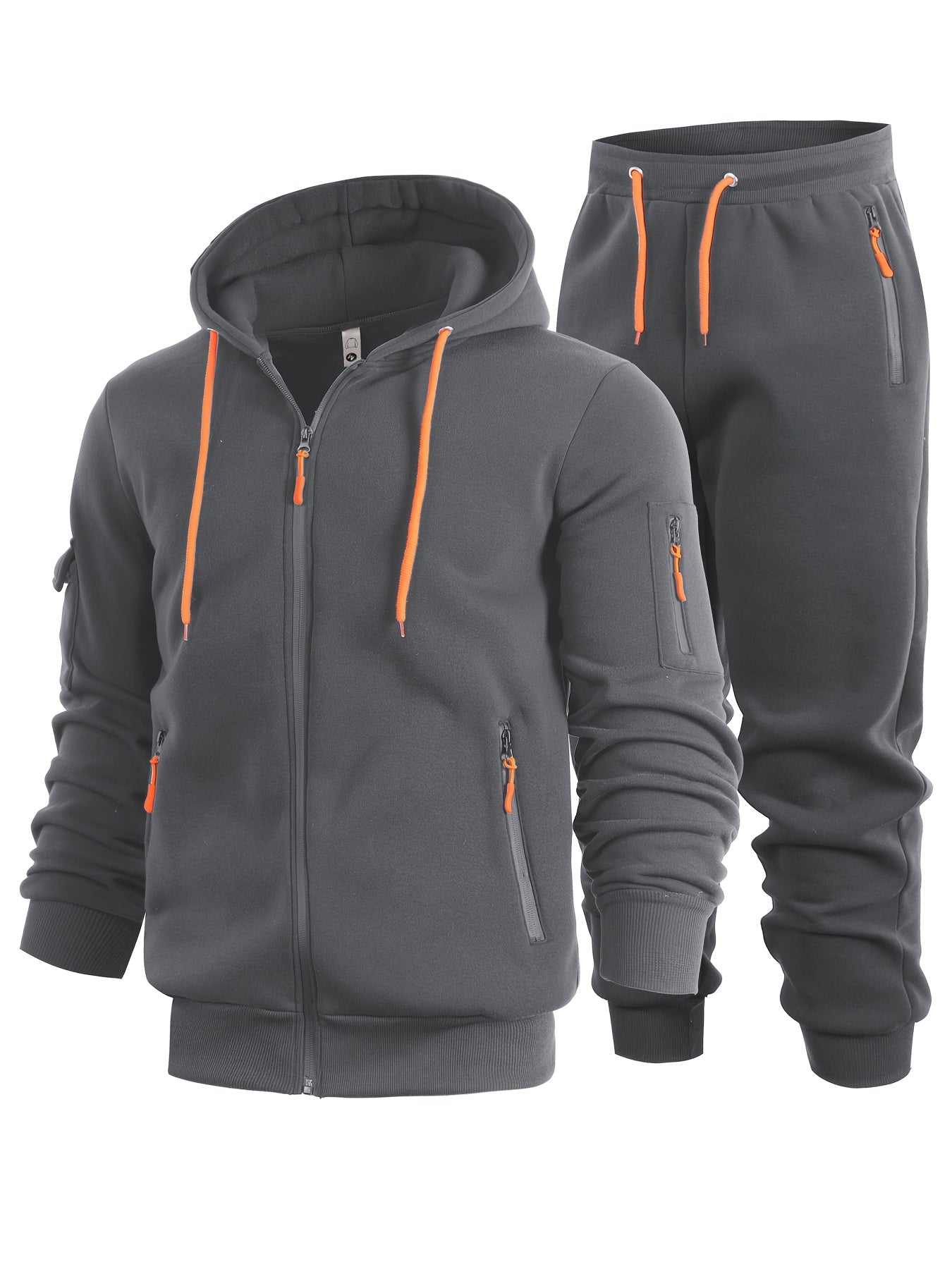 2 հատ տղամարդու միագույն երկարաթև սվիտեր և մարզաշապիկ գլխարկով, հարմար է գարնանային, աշնանային և ձմեռային սպորտաձևերի համար։