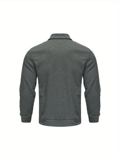 1 հատ տղամարդու ամենօրյա պոլիեսթերային կայծակաճարմանդով բաճկոն՝ օձիքով, միագույն, թեթևակի ձգվող, հյուսված կտորից, սովորական չափսերով, առանց աստառի - Գարուն/աշուն վերնազգեստ